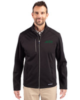 New York Jets Cutter & Buck Evoke Softshell Recycled Full Zip Mens Jacket Black Front
