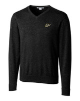 Purdue Boilermakers Cutter & Buck Lakemont Tri-Blend Mens V-Neck Pullover Sweater Black Mannequin