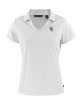 San Diego Padres Mono Cutter & Buck Daybreak Eco Recycled Womens V-neck Polo WH_MANN_HG 1