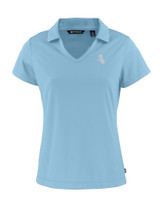 Chicago White Sox Mono Cutter & Buck Daybreak Eco Recycled Womens V-neck Polo Atlas Light Blue Mannequin