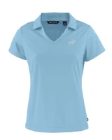 Los Angeles Dodgers Mono Cutter & Buck Daybreak Eco Recycled Womens V-neck Polo Atlas Light Blue Mannequin