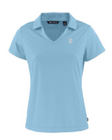 Detroit Tigers Mono Cutter & Buck Daybreak Eco Recycled Womens V-neck Polo Atlas Light Blue Mannequin