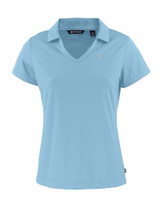 Texas Rangers Mono Cutter & Buck Daybreak Eco Recycled Womens V-neck Polo Atlas Light Blue Mannequin