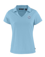 New York Mets Mono Cutter & Buck Daybreak Eco Recycled Womens V-neck Polo Atlas Light Blue Mannequin