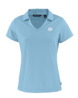 Milwaukee Brewers Mono Cutter & Buck Daybreak Eco Recycled Womens V-neck Polo Atlas Light Blue Mannequin