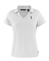 South Florida Bulls Swinging Rocky Cutter & Buck Daybreak Eco Recycled Womens V-neck Polo White Mannequin