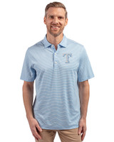 Texas Rangers Mono Cutter & Buck Forge Eco Double Stripe Stretch Recycled Mens Polo Atlas/White Front