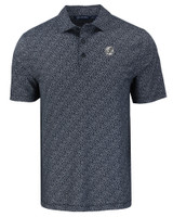 New York Yankees Mono Cutter & Buck Pike Eco Pebble Print Stretch Recycled Mens Polo BLWH_MANN_HG 1