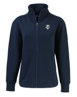 Minnesota Twins Mono Cutter & Buck Roam Eco Full Zip Recycled Womens Jacket NVBU_MANN_HG 1