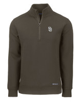 San Diego Padres Mono Cutter & Buck Roam Eco Recycled Quarter Zip Mens Pullover PLO_MANN_HG 1