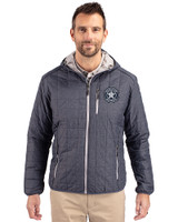 Houston Astro Mono Cutter & Buck Rainier Primaloft Eco Mens Full Zip Hooded Jacket Anthracite Melange Front
