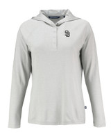 San Diego Padres Mono Cutter & Buck Coastline Epic Comfort Eco Recycled Womens Hooded Shirt CNC_MANN_HG 1