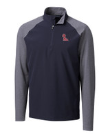 Ole Miss Rebels Cutter & Buck Response Lightweight Hybrid Quarter Zip Mens Pullover Windbreaker Liberty Navy Mannequin