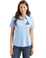 St. Louis Cardinals Mono Cutter & Buck Coastline Epic Comfort Recycled Womens Polo Atlas Light Blue Front