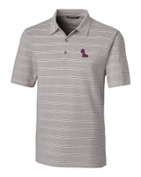 Ole Miss Rebels Cutter & Buck Forge Epic Confidence Recycled Heathered Stripe Stretch Mens Polo Polished Medium Gray Mannequin