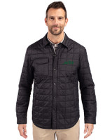 New York Jets Cutter & Buck Rainier PrimaLoft® Mens Eco Insulated Quilted Shirt Jacket Black Front