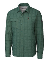 South Florida Bulls Swinging Rocky Cutter & Buck Rainier PrimaLoft® Mens Eco Insulated Quilted Shirt Jacket Hunter Melange Mannequin
