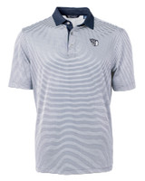 Cleveland Guardians Mono Cutter & Buck Virtue Eco Pique Micro Stripe Recycled Mens Polo NVBW_MANN_HG 1