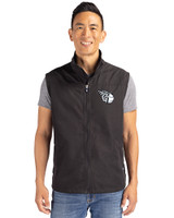 Cleveland Guardians Mono Cutter & Buck Charter Eco Full-Zip Mens Big & Tall Vest Black Front