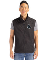 Boston Red Sox Mono Cutter & Buck Charter Eco Full-Zip Mens Big & Tall Vest Black Front