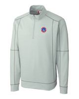 South Bend Cubs Clique Helsa Performance Mens Half Zip Pullover Sweatshirt Light Grey Mannequin