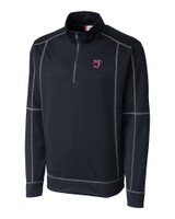 Jacksonville Jumbo Shrimp Clique Helsa Performance Knit Mens Half Zip Dark Navy Mannequin