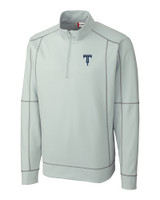 Tulsa Drillers Clique Helsa Performance Mens Half Zip Pullover Sweatshirt Light Grey Mannequin