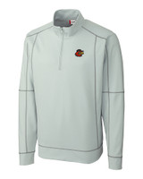 Rochester Red Wings Clique Helsa Performance Mens Half Zip Pullover Sweatshirt Light Grey Mannequin