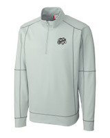 Omaha Storm Chasers Clique Helsa Performance Mens Half Zip Pullover Sweatshirt Light Grey Mannequin