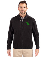 North Texas Mean Green Cutter & Buck Cascade Eco Fleece Mens Full Zip Jacket Black Front
