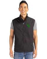 North Texas Mean Green Cutter & Buck Charter Eco Full-Zip Mens Big & Tall Vest Black Front