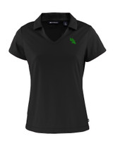 North Texas Mean Green Cutter & Buck Daybreak Eco Recycled Womens V-neck Polo Black Mannequin