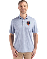 Chicago Bears Historic Cutter & Buck Pike Eco Diamond Dot Print Recycled Mens Polo Navy Blue Front