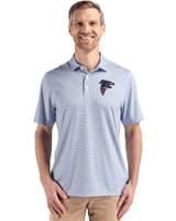 Atlanta Falcons Americana Cutter & Buck Pike Eco Diamond Dot Print Recycled Mens Polo Navy Blue Front