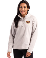 Washington Commanders Cutter & Buck Hunts Point Eco Textured Fleece Recycled Womens Snap Pullover POL_PRO_HG 