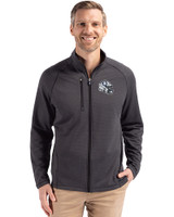 Indianapolis Colts NFL Helmet Cutter & Buck Peshastin Recycled Grid Fleece Mens Full Zip Jacket Black Heather Front