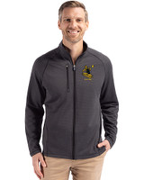Pittsburgh Steelers Historic Cutter & Buck Peshastin Fleece Recycled Mens Full Zip Jacket Black Heather Front