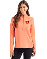 Cincinnati Bengals Cutter & Buck Peshastin Fleece Recycled Womens Half Zip Pullover CGH_PRO_HG 