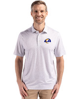 Los Angeles Rams - Cutter & Buck Pike Eco Flora Print Recycled Mens Big & Tall Polo Polished Medium Gray Front