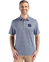 Cincinnati Bengals Americana Cutter & Buck Pike Eco Flora Print Recycled Mens Big & Tall Polo Navy Blue Front