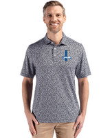 Detroit Lions Historic Cutter & Buck Pike Eco Flora Print Recycled Mens Polo Black Front