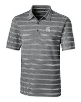 Michigan State Spartans Cutter & Buck Forge Epic Confidence Recycled Heathered Stripe Stretch Mens Polo Black Mannequin