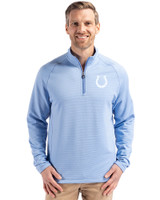 Indianapolis Colts Monochromatic Cutter & Buck Peshastin Recycled Grid Fleece Mens Half Zip Pullover Atlas Heather Front