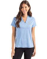 Athletics Mono Cutter & Buck Forge Eco Heathered Stretch Womens Blade Top Dark Atlas Heather Front