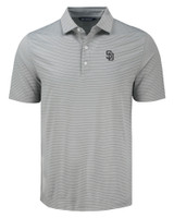 San Diego Padres Cutter & Buck Forge Eco Fine Line Stripe Stretch  Recycled Mens Polo POLWH_MANN_HG 1