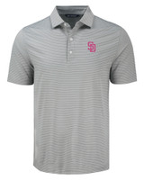 San Diego Padres City Connect Cutter & Buck Forge Eco Fine Line Stripe Stretch  Recycled Mens Polo POLWH_MANN_HG 1