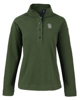 San Diego Padres Mono Cutter & Buck Hunts Point Eco Textured Fleece Recycled Womens Snap Pullover PLO_MANN_HG 1