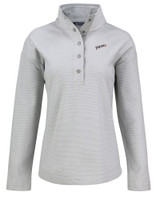 San Diego Padres Cooperstown Cutter & Buck Hunts Point Eco Textured Fleece Recycled Womens Snap Pullover POL_MANN_HG 1