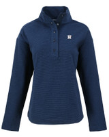 Houston Astros Stars & Stripes Cutter & Buck Hunts Point Eco Textured Fleece Recycled Womens Snap Pullover NVBU_MANN_HG 1