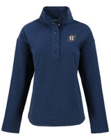 Houston Astros City Connect Cutter & Buck Hunts Point Eco Textured Fleece Recycled Womens Snap Pullover NVBU_MANN_HG 1